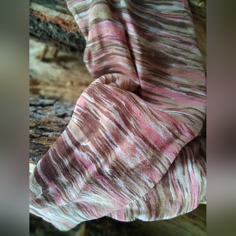 Burmel Pink and Brown Striped Scarf